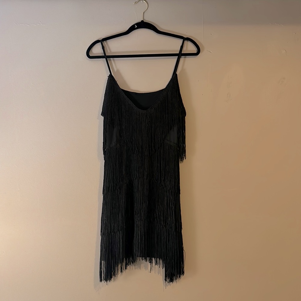 Black fringed dress